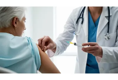  d'un Professionnel de santé utilisant des seringues BD sur un patient