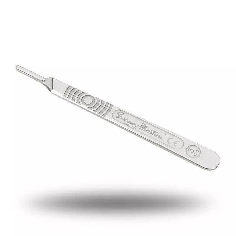 Manche de bistouri Swann Morton en acier inoxydable